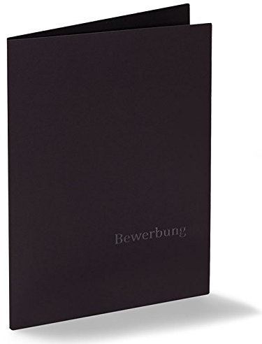 Fünf 3-teilige Bewerbungsmappen Executive-Effect - Schwarz - mit Prägung: Bewerbung // ECHTE PREMIUM QUALITÄT! Handgefertigt aus Deutschland // Luxus Mappe Bewerben Black Edel