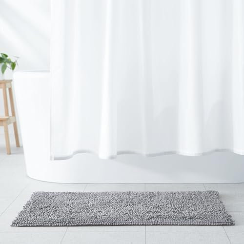 Amazon Basics Mikrofaser Badezimmer Matte, rutschfest, 53 x 87 cm, Platin