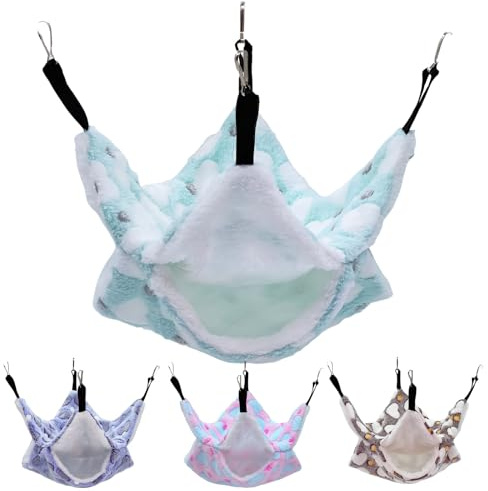 LXTaoler Hängematte für Kleintiere, Chinchilla, Eichhörnchen, Andere Kleintiere, 34 x 34 cm (L x B) (Grün)