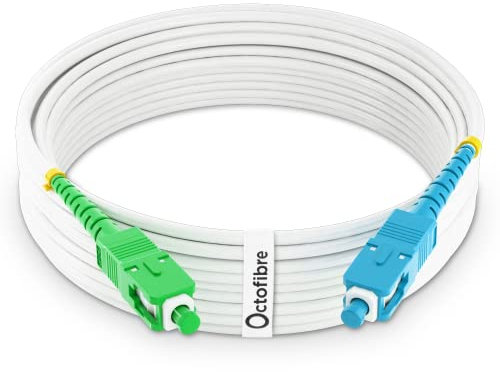 Octofibre - Câble Fibre Optique Freebox - 7m - Renforcé avec Blindage Kevlar - Rallonge/Jarretière Fibre Optique - SC APC vers SC UPC - Garantie 10 Ans