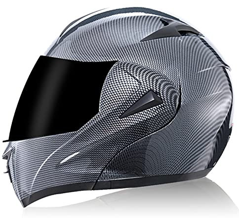 Motorradhelm Mit Sonnenblende Antibeschlaglinse Motorradhelm Klapphelm Klapphelme Fur Motorrad Motorradhelm Herren Klapphelm für Damen Herren Integralhelm Helm,C,M 57~58cm