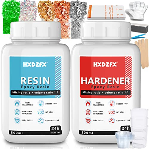 Epoxy Resin Clear Crystal Coating Kit 1000ml/1160g - 2 Part Casting Resin for Art, Crafts, Table Top Coating, River Table, Jewelry Making