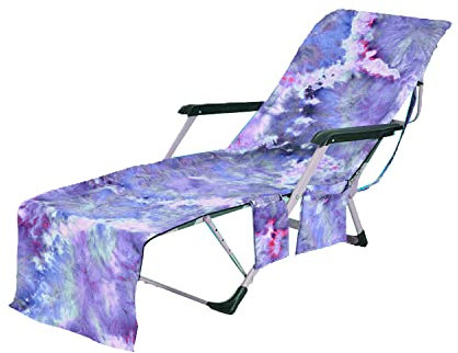 LIKEUDO Portable Pool Beach Sun Lounger Cover Pockets Microfiber Towel Travel Lounge Chair Cover Towels Sunbed Pockets Microfiber Towel Quick Dry Covers (blue)