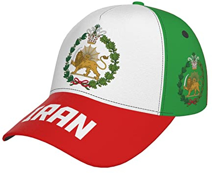WanwEN Persia Iran Flag Sun Lion 1907-1925 Outdoor Sport Baseball Cap Patriotic Hat Full Printed for Men Women