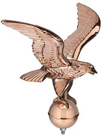 Good Directions FP8815S Adler mit Kugel, reines Kupfer, 27,9 cm Spannweite Fahnenmast-Topper