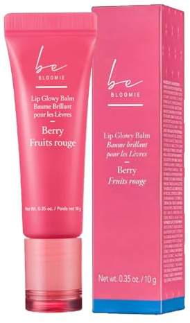 beBloomie Lip Glowy Balm Berry, Moisturising Lip Balm For A Sheer Tint Of Colour, Infused With Hyaluronic Acid, Vegan & Cruelty-free!