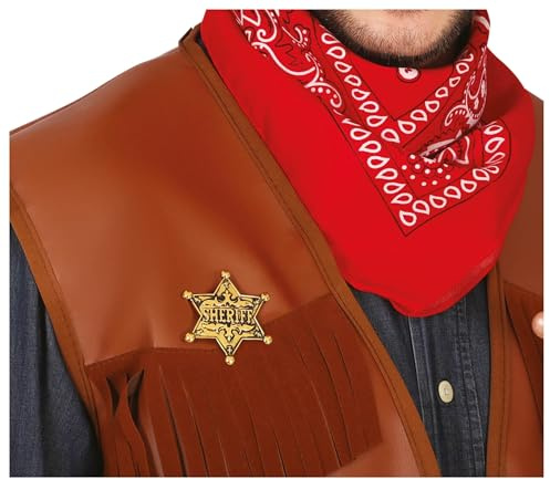 Etoile de Sheriff I Broche Doré Badge Métal I Déguisement Cowboy I Accessoire Wild West I Cosplay Carnaval Halloween I Jeu De Rôle