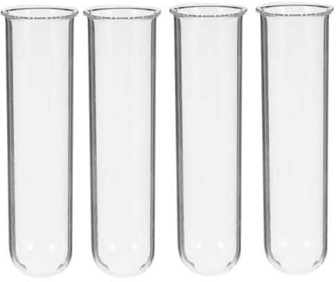 FUNOMOCYA Hydroponic Glass Test Tube Vase Set of 4 for Plant Propagation and Flower Display 5.90 Inch Transparent Terrarium Planter Bottles