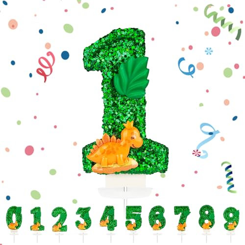 Geburtstagskerzen Zahlen, Dinosaurier Geburtstag Kerzen 1, Zahlenförmige Kerze, 3D Tortendeko, kuchen Dekoration für Geburtstag Party, Hochzeiten, Firmenfeiern, Jubiläen, Birthday Candle Nummer