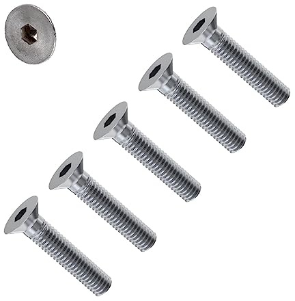 TERF® M8 X 35mm Hex Socket Countersunk Machine Screws Stainless Steel A2 (304) Machine Screw M8 (8mm) X 35mm Allen Key Hexagonal Socket Countersunk Bolts - Pack of 10