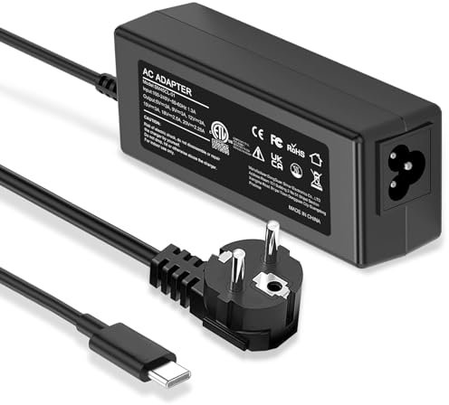 Cargador universal para Chromebook USB C 45W Cargador de portátil compatible con Dell, Hp, Acer, Chromebook, Asus, Samsung, Sony Cargador de ordenador Carga rápida Tipo C Adaptador de CA Cable de alim
