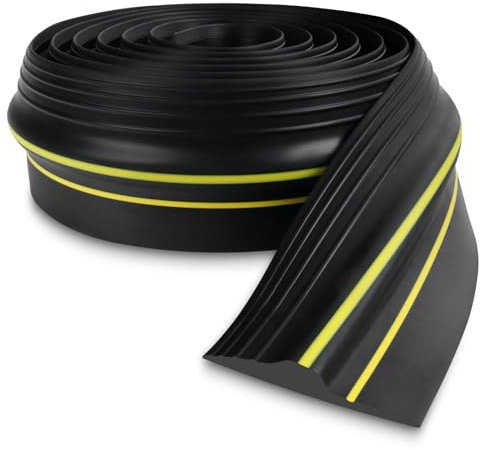 Garage Door Seal Universal Garage Door Seal Strip Heavy Garage Door Bottom Weather Stripping Rubber Seal Strip Garage Door Weather Seal Excluder Waterproof (Black Yellow, 80mm(W) x 14mm(H) x 3m(L))