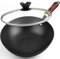 Souped Up Recipes 25,4 cm Wok aus Karbonstahl für Elektro-, Induktions- und Gasherde (Deckel und Benutzerhandbuch im Lieferumfang enthalten)