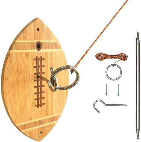 Ring Toss Game, 33 CM Hook and Ring Toss Games, Wooden Table Top Hook Toss Game, Outdoor Indoor Handmade Wooden Fast-Paced Interactive Game for Home Party