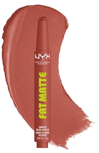 NYX PROFESSIONAL MAKEUP Fat Matte Lipstick, Pigmented, Smoothing, & Non-Drying Lip Crayon, Long Lasting Lip Makeup, Vegan & Cruelty Free - Rose Robe (Rose Nude)