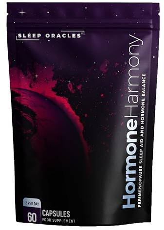 Hormone Harmony Perimenopause Sleep Aid & Hormone Balance Blend | with Magnesium Glycinate, Black Cohosh, Valerian, Passionflower | Vegan Perimenopause Supplements for Women | 60 Capsules