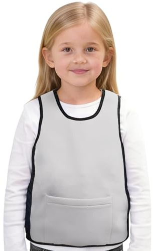 GRLEAYIE Kids Weighted Compression Vest, Black Grey Adjustable Breathable Sensory Vest with Removable Weights, Deep Pressure Comfort, Durable Fabrilc, Snug Fit for Daily Wear