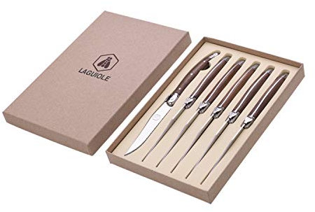 LAGUIOLE - Set mit 6 Steakmessern aus Nussbaumholz