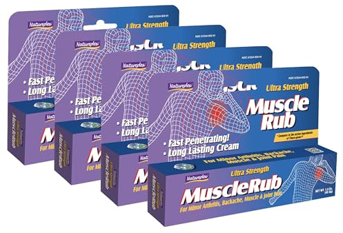 Natureplex Ultra Strength Muscle Rub 1.5 oz (Pack of 4) Fast-Penetrating, Long-Lasting Relief for Muscle & Joint Discomfort (Minor Aches, Backache, Strains)