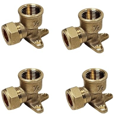 Wallplate Elbow UK Compression - 15mm 1/2 (4)