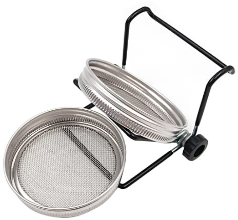 Hsthe Sea Seed Sprouter Kit Sprouting Mason Jars mit Edelstahl-Siebdeckeln St?nder zum Züchten von Sprossen Alfalfa-Brokkoli-Bohnen-Salat