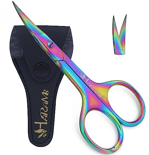 HARAMS Nail Scissors Strong Curved Blades Multipurpose Beauty Cuticle Toenail Manicure Pedicure, Eyebrows, Eyelash, Nose, Beard, Mustache, Hair Trimming | Grooming Shears Unisex