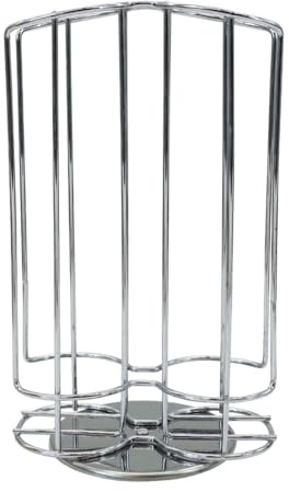 Fackelmann 42163 Tassimo Kapselhalter, Tassimo Padhalter, Kaffeekapselhalter, drehbarer Kaffeekapselhalter, verchromter Stahl, 28,5 x 17,5 cm, Grau