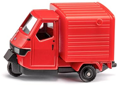 Siku 1583, Piaggio Ape 50, Auto Giocattolo, Metallo/Plastica, Rosso, Con Gancio di Traino, Portellone Posteriore Apribile