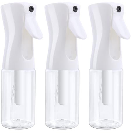 RISVOWO 3 PCS Spray Bottle Vide, 200ml Spray Cheveux, Brumisateur eau Rechargeable, Bouteille Spray Vide, Flacon Spray Vide pour Nettoyage, Plantes, Jardinage, Coiffeur (White)