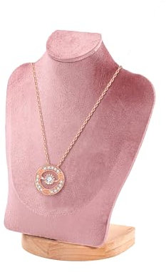 TINGSING Présentoir à colliers, 23 cm, présentoir à bijoux, buste de mannequin 3D, organisateur de chaîne, présentoir de bijoux pour la maison, boutique, salons professionnels, rose