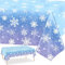 PHOGARY Schneeflocken Tischdecke Weihnachts Rechteckiger Plastik Tischabdecke Frozen Geburtstagsdeko Tischdecke Geburtstag Mädchen Frozen Party Geschenk Winter Deko, 1 PC