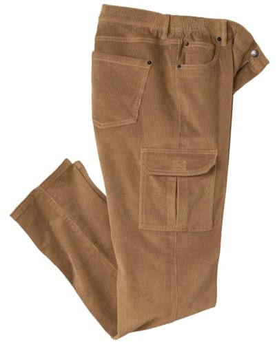 ATLAS FOR MEN - Pantalón Cargo de Pana Hombre - Cálido y Elegante - Bolsillos Múltiples - Confortable Elástico Lateral - Ideal para Ocasiones Casual - Disponibles en Tallas Grandes de la M hasta 5XL