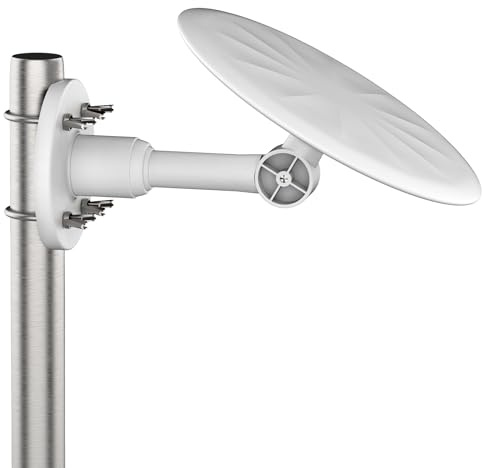 Antena TV Exterior con Amplificador – Recepción de Larga Distancia DVB-T2/TDT HD – Compatible con Televisión Digital 4K UHD y Full HD – Antena Digital Resistente al Clima – Cable Coaxial de 10 m