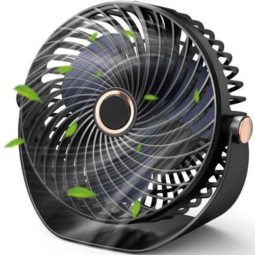 Fashioz Ventilador de Mesa, Mini Ventilador USB Silencioso, 5 Velocidades,Personal Portátil Ventilador de Escritorio, para Oficina/Hogar/Viajar/Acampar/Cocina, Alimentado por USB (Negro)