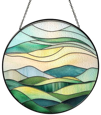 Northern Lights Stained Glass Pattern Design File, Aurora Landscape Window Suncatcher Art Template, Stained Glass Style Scenic Digital Pattern for Glass Art Projects