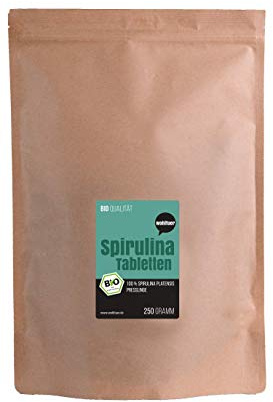 Välbefinnande organisk spirulina, rå kvalitet (DE-EKO-006), 250 g