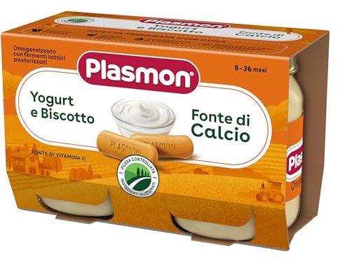 Plasmon Omogeneizzato Yogurt e Biscotto 2x120g (12 Confezioni)