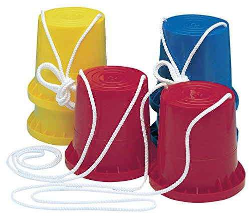 EDUPLAY 130035 Laufdollis/Laufstelzen, Kunststoff, bunt (Farbe zufällig, 4 Paar)