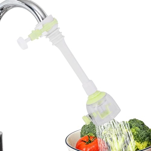 Prolunga per rubinetto regolabile a prova di schizzi, tubo flessibile per rubinetto da cucina a risparmio idrico, prolunga per cucina(Verde 18 cm)