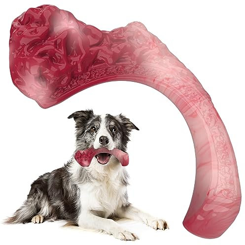 MASBRILL Hundespielzeug Unzerstörbares, Hund Kauspielzeug Unkaputtbar für Aggressives Kauer, Robuster Interaktives Hunde Spielzeug Echtem Rindfleisch Geschmack für Große Mittelgroße Kleine Hunde