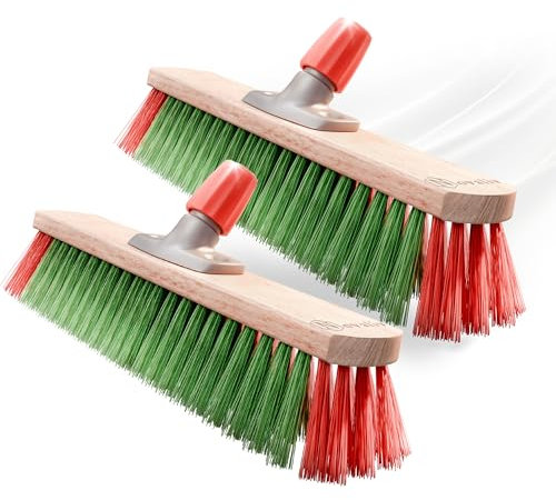 Novaliv Gartenbesen Elaston 40 cm 2er Set Besenkopf Elaston Borsten Ideal als Besen draußen Straßenbesen Harte Borsten Terassenbesen Hofbesen Stallbesen Kehrbesen Industriebesen Outdoor Broom