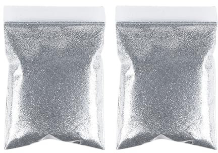 Glitzerpulver Set 100g,Glitzerpulver Zum Basteln,Gold Silber Glitzerpulver, Glitzerpuder Für Nägel,Masquerade, Epoxidharz Glitzer,DIY,Nagelkunst (Silber)