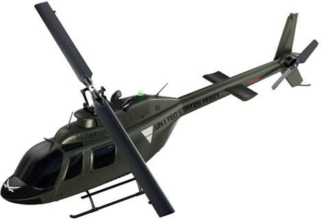 Carmanon Ultra-high Simulated RC Helicopter - 27:1 Scale Model Collectable Remote Control Helicopter with Auto-Hover for Adults, Beginners, Bell OH-58