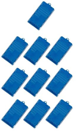 Folpus 10x Bienenköniginkäfige Imkerbedarf Sichere Unterbringung Bee Moving Cage Hochleistungs-Bienenaufzuchtwerkzeuge Transportbox, Blau