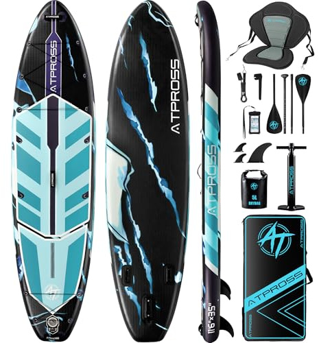 Tabla Paddle Surf Hinchable Inflable Extra Grande para Adultos, con Capacidad para 204,1 kg. con Kit de Accesorios Mochila. Kayak Inflable, Antideslizante, Ideal para Yoga,
