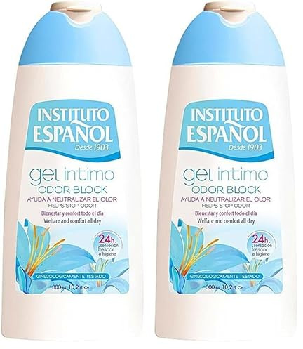 Gel Higiene Intima Femenina - Odor Block - Instituto Español 300 ML (Paquete de 2)