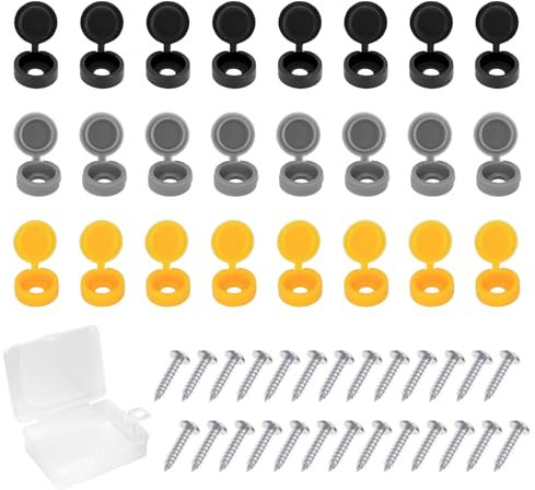 NUTTDOO Car Number Plate Screws and Caps,48PCS License Plate Screw Caps Plate Fixing Kit,License Plate Fixing Devices