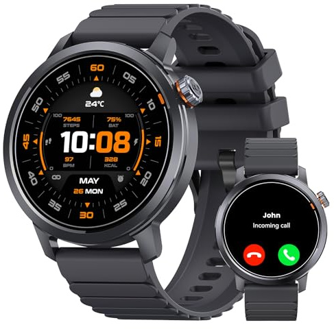 KOSPET ORB Smart Watch Män och Kvinnor, Ultralätt Bluetooth-samtal, AMOLED-display, 25 dagars batteritid, pulsmätare/sömn/SpO2 Smartwatch rund IP68, 175 sportlägen