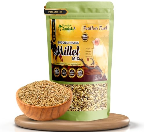 Danodia's Zoolulu Premium Budgies & Finches Millet Mix (950g /2 lbs) | Premium Bird Seed Blend for Budgies, Finches & Canaries | Daily Healthy Nutrition