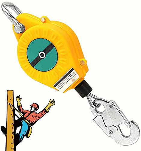 Anticaduta retrattile autoritrattile, capacità 150 kg, equipaggiamento di sicurezza ad alta quota con doppia chiusura per una maggiore protezione anticaduta e dispositivo di sicurezza personale